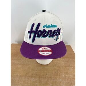 New Era Charlotte Hornets 9FIFTY Snapback Hat Hardwood Classic White Purple Teal